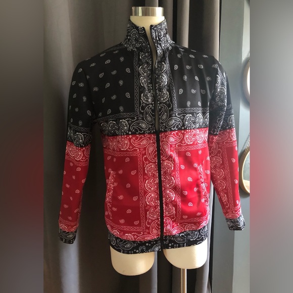 Forever 21 Rebel Minds bandana print tracksuit Sz Large Rebel red / black - Picture 9 of 16